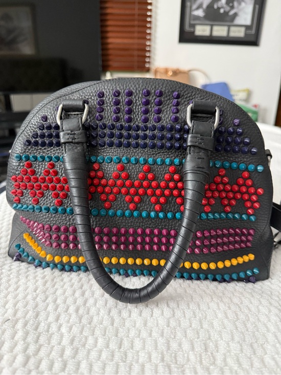 Christian Louboutin Handbags - Christian Louboutin Black Dome Satchel with Multicolor Studs
